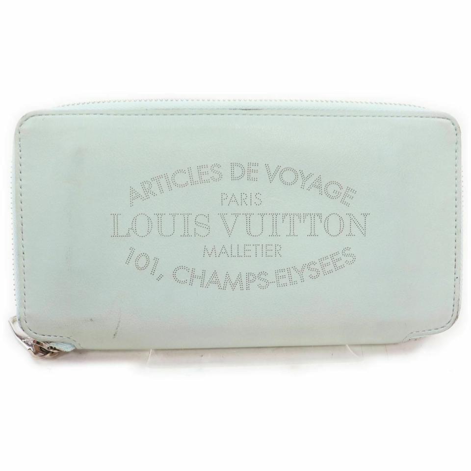 Louis Vuitton Light Blue Leather Articles de Voyage Zippy Wallet Zip Around 861160 Louis Vuitton Light Blue Leather Articles de Voyage Zippy Wallet Zip Around 861160