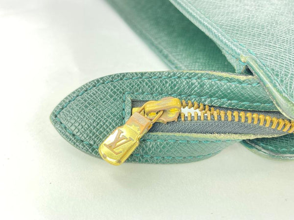 Louis Vuitton Green Taiga Leather Lozan Attache Briefcase