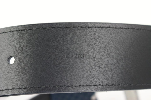 Leather belt Louis Vuitton Navy size 90 cm in Leather - 17669707
