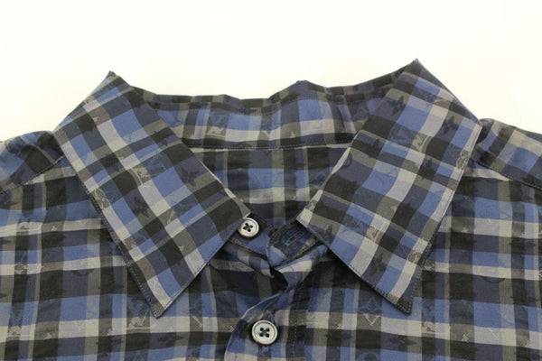 Louis Vuitton - Brand New with Tags Dark Grey Plaid Button Up Coat