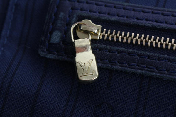 Louis Vuitton Neverfull Navy Grey Idylle Monogram Mini Lin Mm 869790 Blue  Canvas Tote, Louis Vuitton