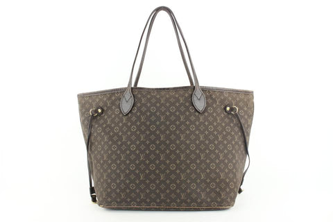 Louis Vuitton Ebene Monogram Mini Lin Idylle Neverfull MM Tote Bag 926lvs415
