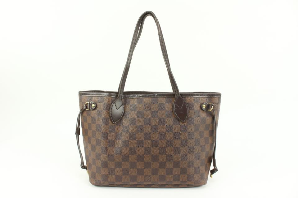 Louis Vuitton Small Damier Ebene Neverfull PM Tote Bag 4lv34s Louis Vuitton Small Damier Ebene Neverfull PM Tote Bag 4lv34s