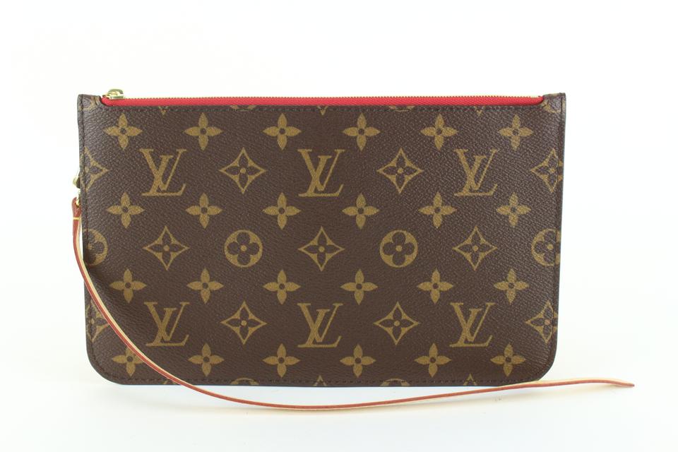 Louis Vuitton Cherry Red Monogram Neverfull Pochette GM or MM 13lz89s Louis Vuitton Cherry Red Monogram Neverfull Pochette GM or MM 13lz89s