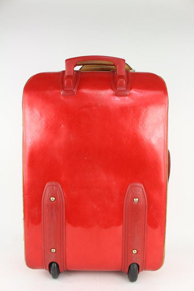 Louis Vuitton Red Vernis Monogram Pegase 55 Rolling Luggage