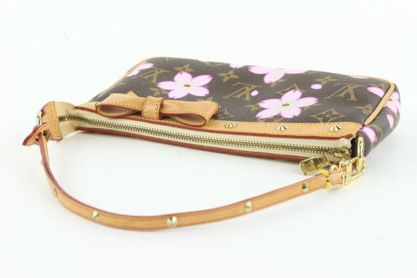 Louis Vuitton Cherry Blossom Pochette Monogram Bag Purse at