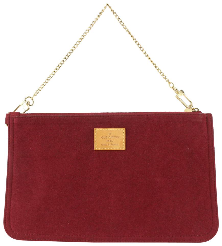 Louis Vuitton Burgundy Alcantara Suede Accessories Pouch Pochette Wristlet 927lv24 Louis Vuitton Burgundy Alcantara Suede Accessories Pouch Pochette Wristlet 927lv24