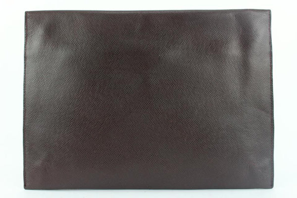 LOUIS VUITTON Vladimir Taiga Leather Document Clutch Bag Grey-US