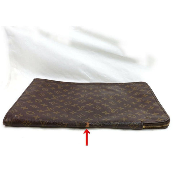 LOUIS VUITTON Monogram Canvas Poche Documents Portfolio Case Brown