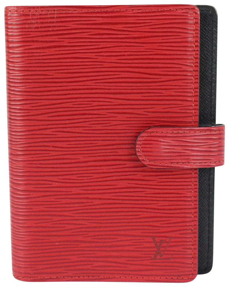 Louis Vuitton Red Epi Leather Small Ring Agenda PM Diary Cover 170lv730 Louis Vuitton Red Epi Leather Small Ring Agenda PM Diary Cover 170lv730