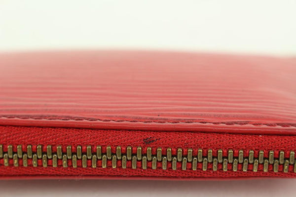 Louis Vuitton Red EPI Leather Key Pouch Pochette Cles 104lv33