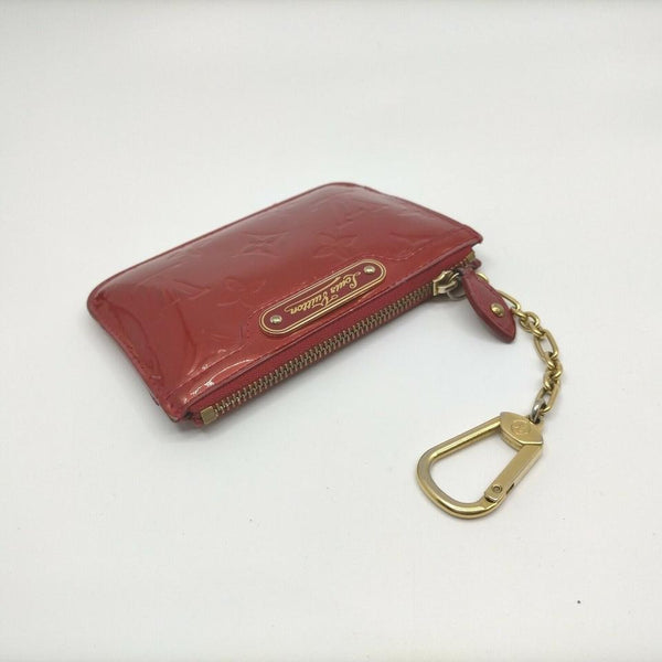 Louis Vuitton Lv Vernis Leather Key Cles Pouch Magenta Card Holder