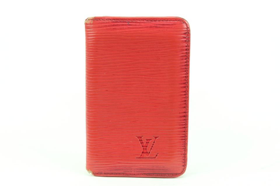 Louis Vuitton Red Epi Leather Porte Cartes Card Holder Wallet Insert s330lv30 Louis Vuitton Red Epi Leather Porte Cartes Card Holder Wallet Insert s330lv30