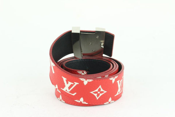 Louis Vuitton Red Patent Leather Snap Skinny Belt- Size 38 (see notes)