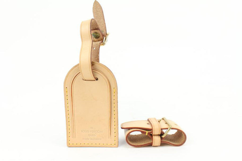 Louis Vuitton Natural Vachetta Luggage Tag and Poignet Set 2LV96a Louis Vuitton Natural Vachetta Luggage Tag and Poignet Set 2LV96a