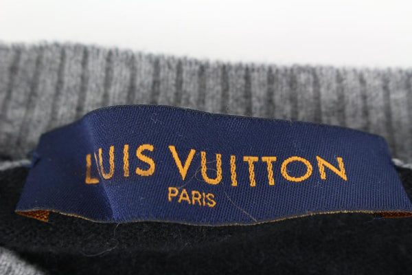 Louis Vuitton Virgil Abloh Black X Blue Long Sleeve Sweater Shirt 3lz526s
