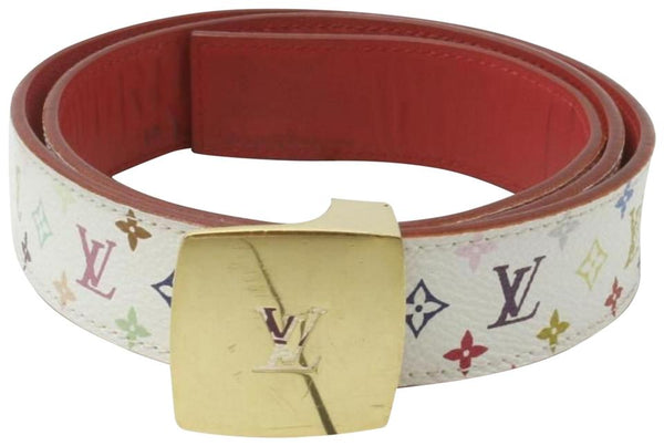 Louis Vuitton Belt 85 34 Monogram Multicolor Saint Tulle Carrebron M9682