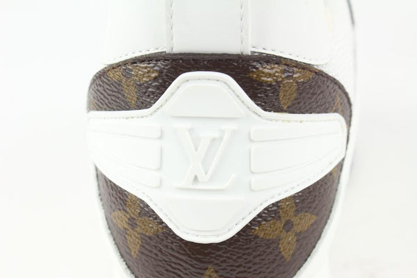 Louis Vuitton White/Brown Mesh And Monogram Canvas Run Away Sneakers Size  35 Louis Vuitton