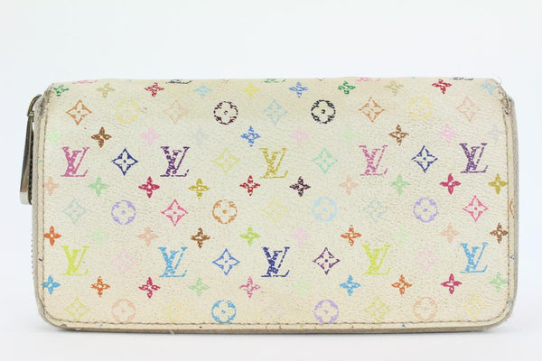 Louis Vuitton White Monogram Multicolor Zippy Wallet Zip Around
