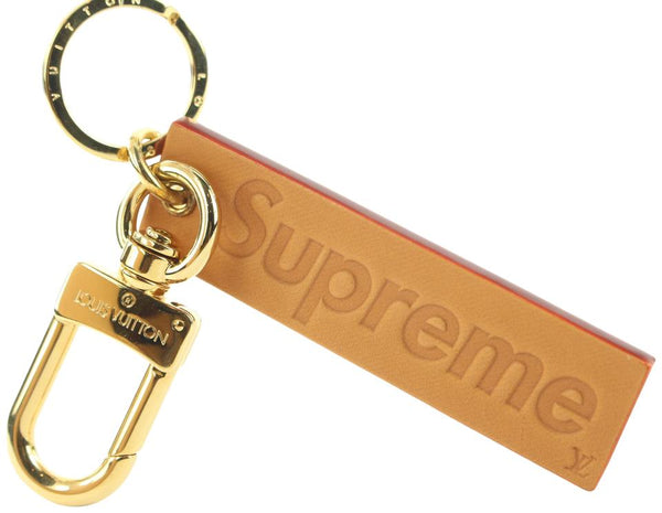 Louis Vuitton Supreme Key Chain Gold Tone Metal Brown Leather - Shop  Linda's Stuff