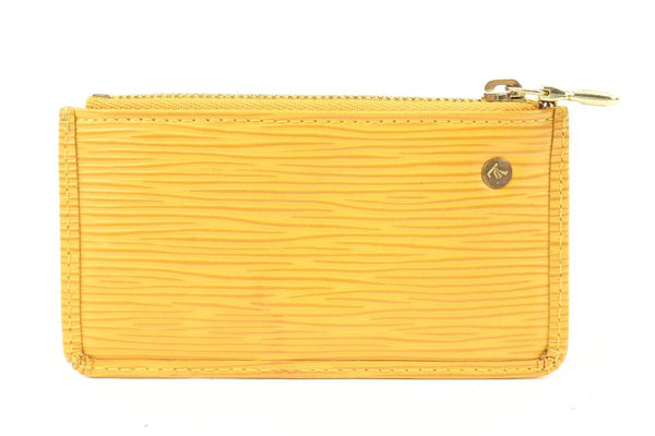 Louis Vuitton Yellow Epi Leather Key Pouch Keychain Pochette Cles