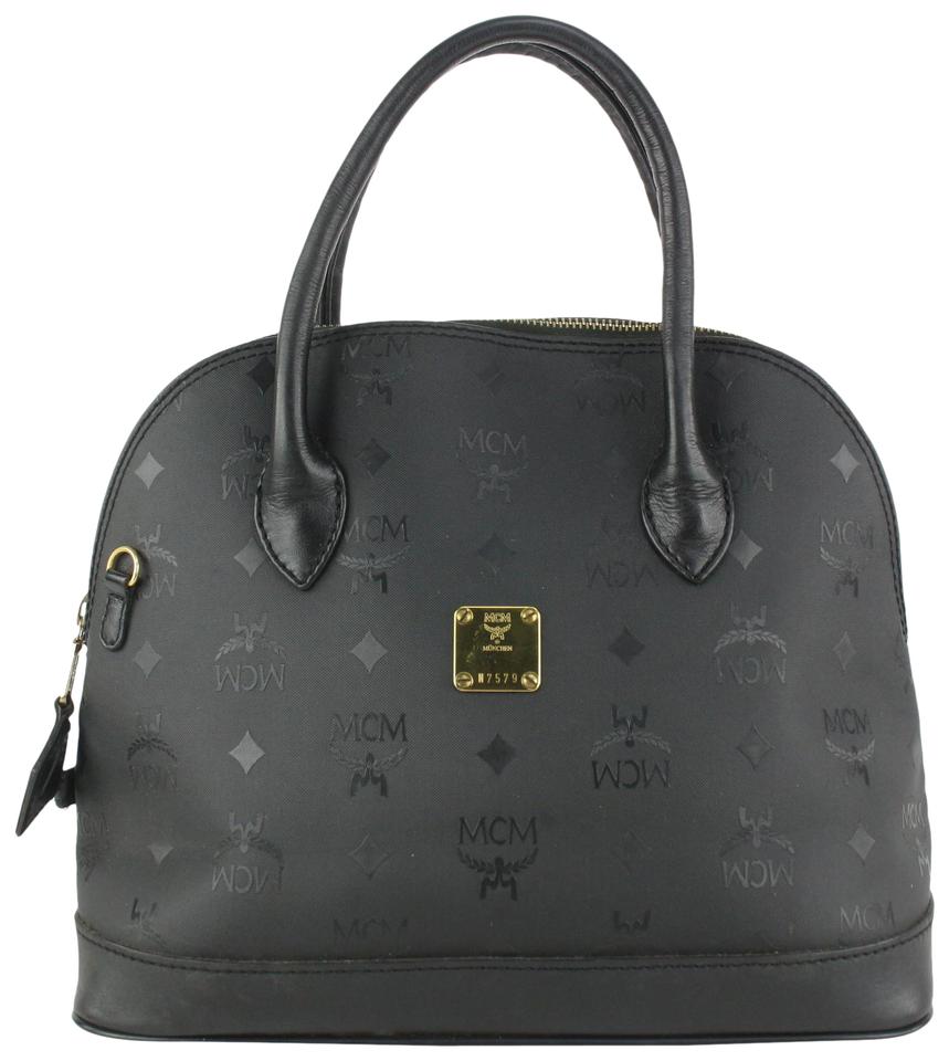 MCM Black Monogram Visetos Dome Bag 916mcm95 MCM Black Monogram Visetos Dome Bag 916mcm95