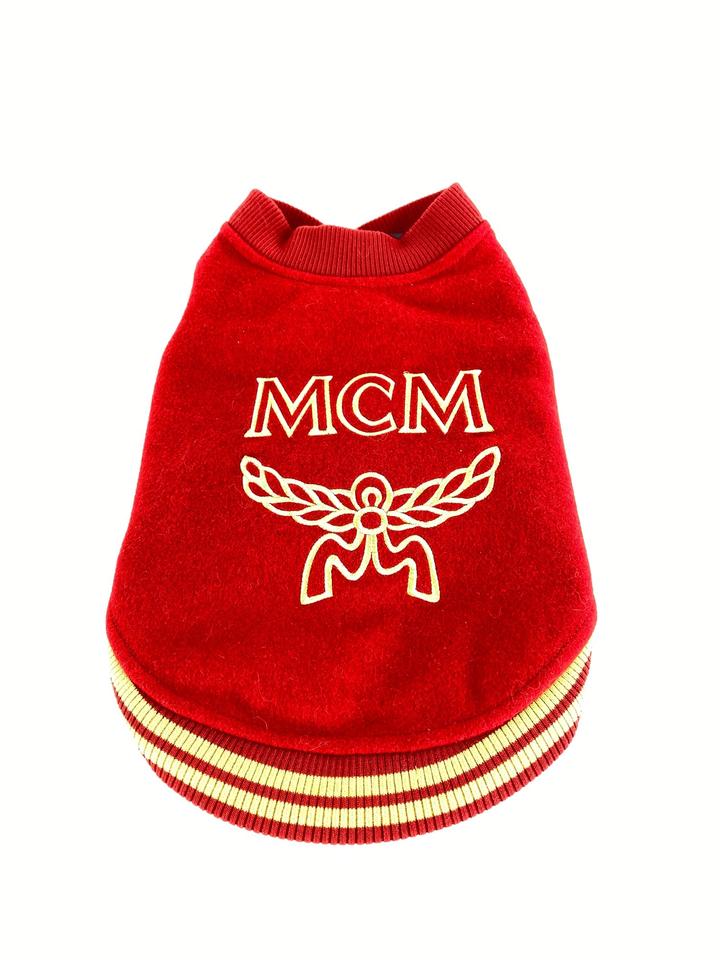 MCM Red Varsity Dog Sweater 5mcmm128 MCM Red Varsity Dog Sweater 5mcmm128