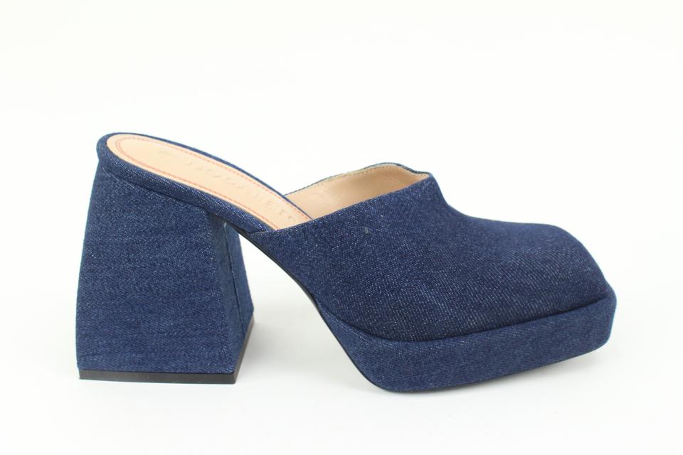 Nodaleto Size 36 Dark Jean Navy Denim Bulla Geller Platform Mules  44n321s Nodaleto Size 36 Dark Jean Navy Denim Bulla Geller Platform Mules  44n321s
