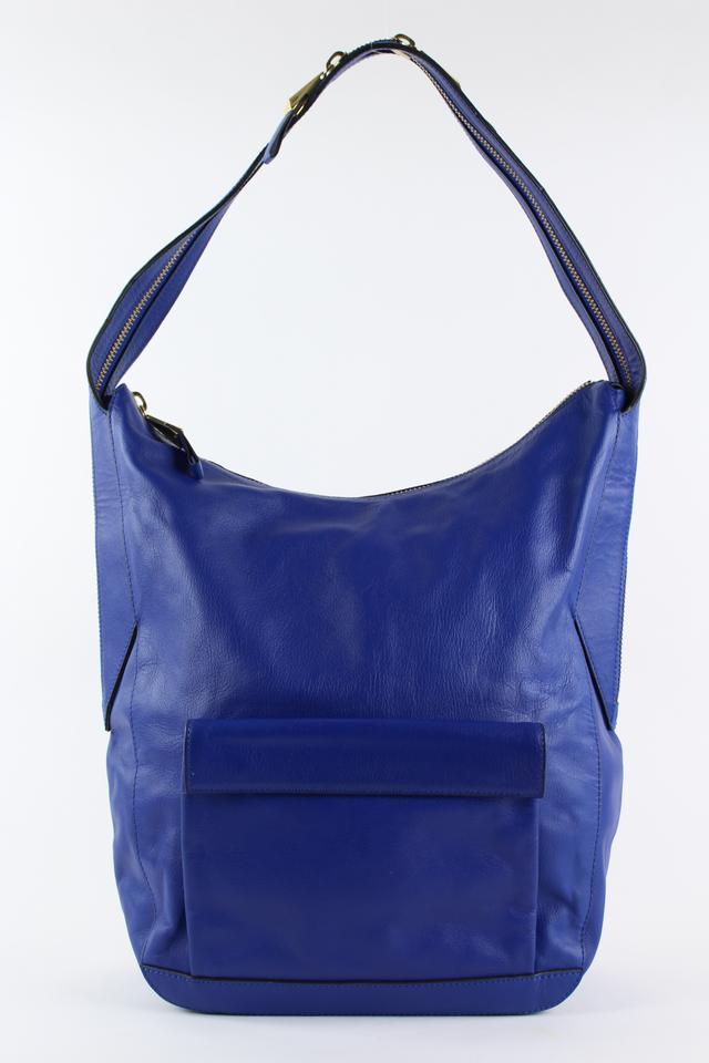Pour La Victoire Blue Leather Hobo Bag 3PV1218 Pour La Victoire Blue Leather Hobo Bag 3PV1218