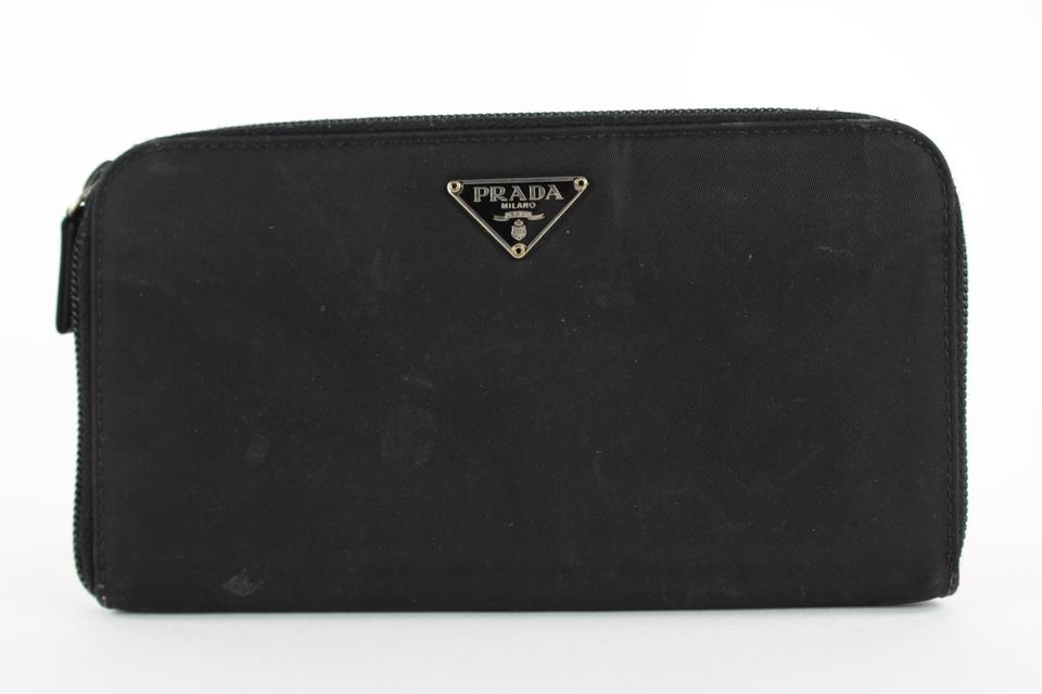 PRada Black Tessuto Nylon Zip Around Continental Wallet Zippy 20pr1230 PRada Black Tessuto Nylon Zip Around Continental Wallet Zippy 20pr1230