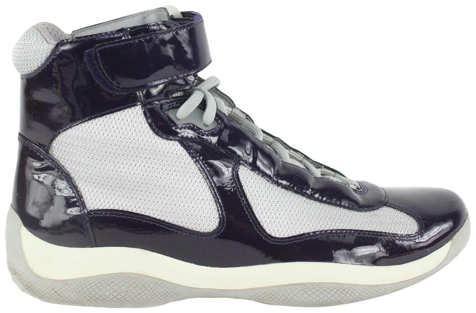 Prada Men's 10 US Cup Patent Leather Vernice Bike Sneaker 4T0341 Prada Men's 10 US Cup Patent Leather Vernice Bike Sneaker 4T0341