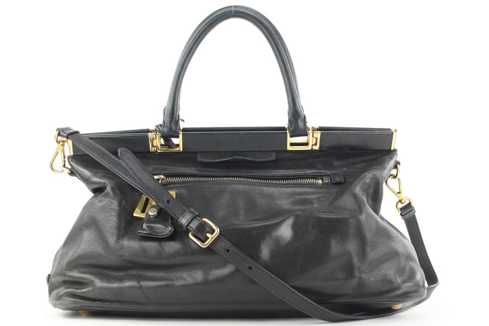 Prada Black Leather Top Handle 2way Shoulder Bag 48pr125 Prada Black Leather Top Handle 2way Shoulder Bag 48pr125