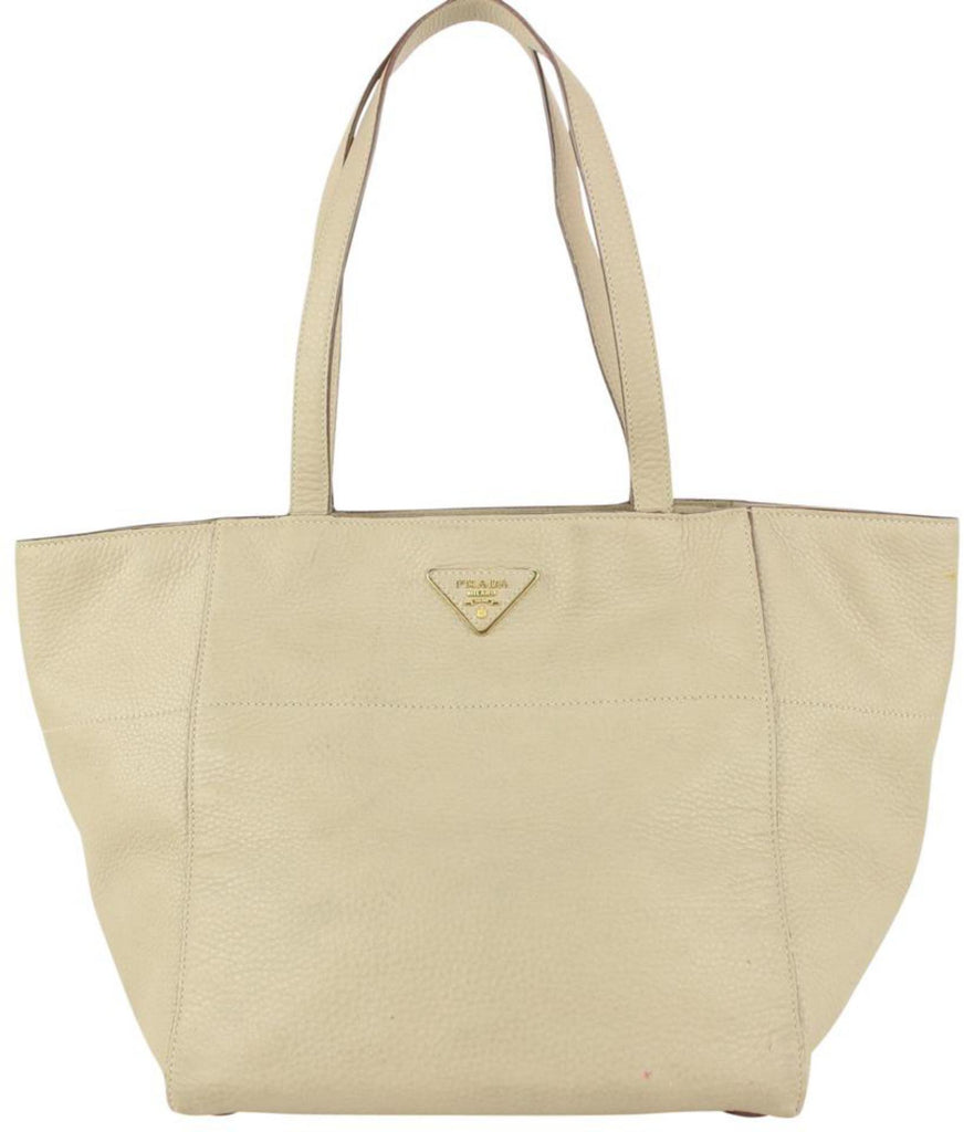 Prada Beige Daino Vitello Leather Shopper Tote Bag 1PR617a Prada Beige Daino Vitello Leather Shopper Tote Bag 1PR617a