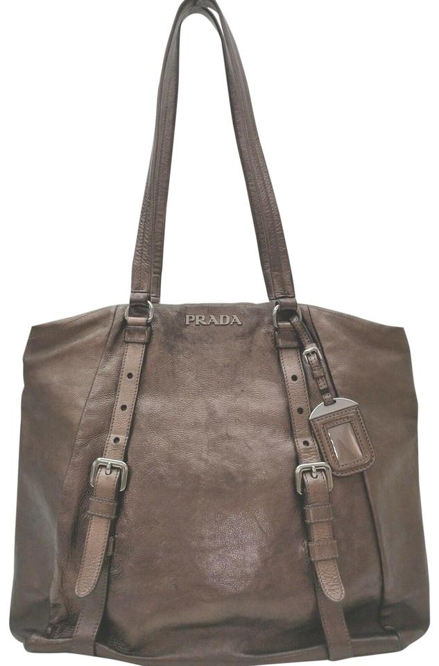 Prada Brown Leather Shopper Tote Bag 863019 Prada Brown Leather Shopper Tote Bag 863019