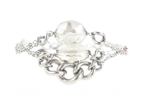 Zoppini Silver Chain Crystal Bracelet 115zo128