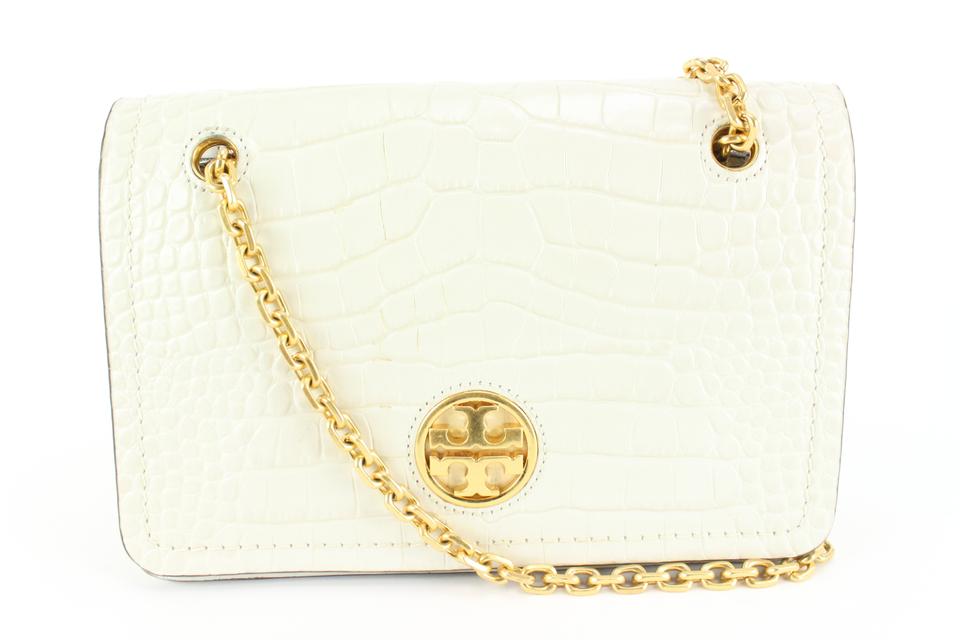 Tory Burch Carson Croc Embossed Convertible White 34tb54s Tory Burch Carson Croc Embossed Convertible White 34tb54s