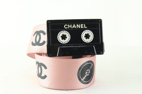 Chanel - 04P 'Chanel' Cassette Tape - Resin / Black Brooch