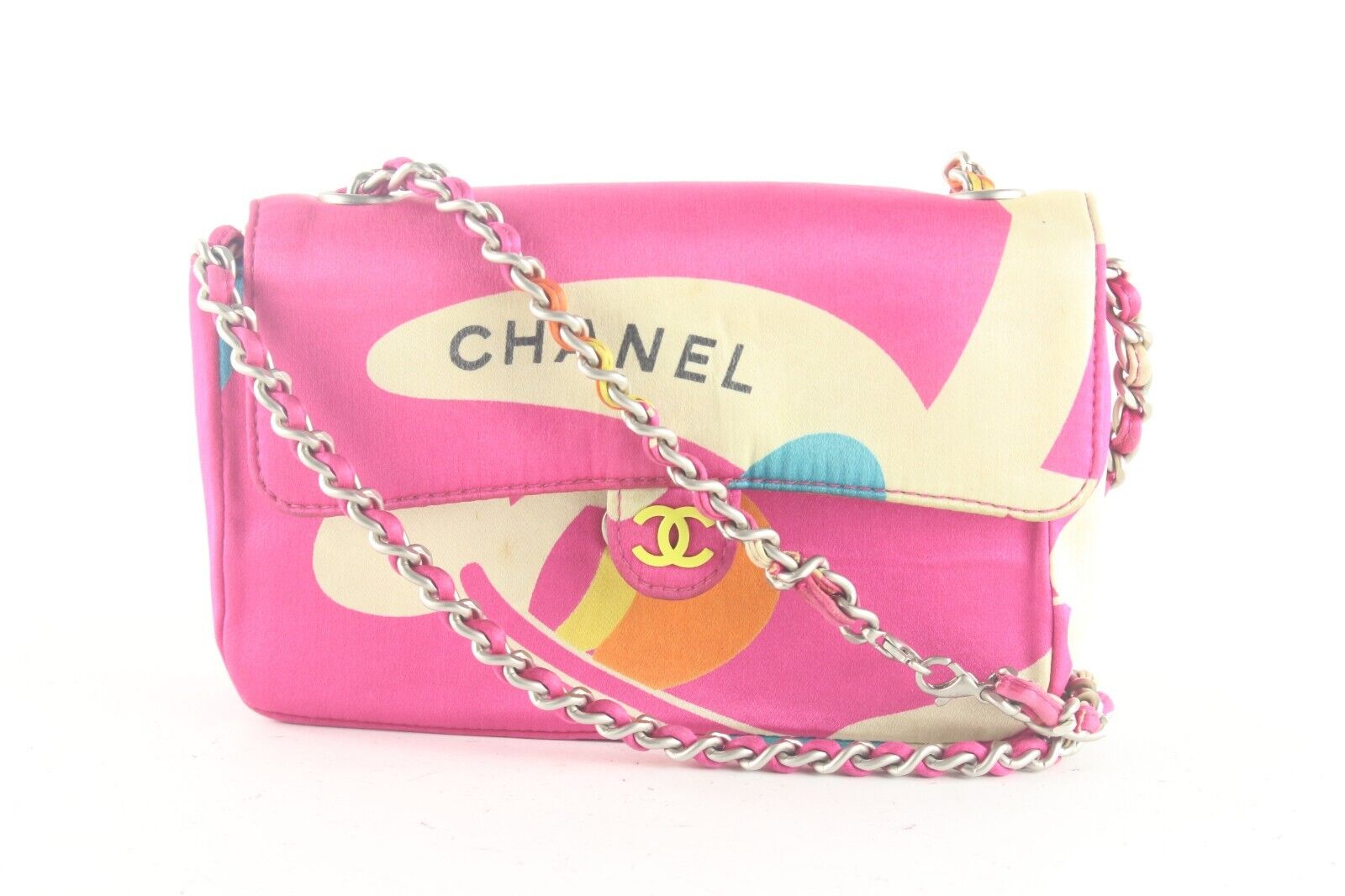 Chanel Limited Edition Micro Pink Multicolor Mini Classic Flap 1CK87K