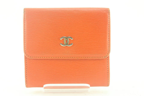 Chanel Orange CC Compact Trifold Wallet 2CC712K