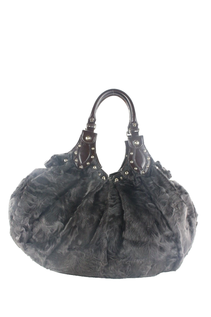 Gucci Dark Black-Brown Astrakhan Hobo Tote Bag 2GK1025K