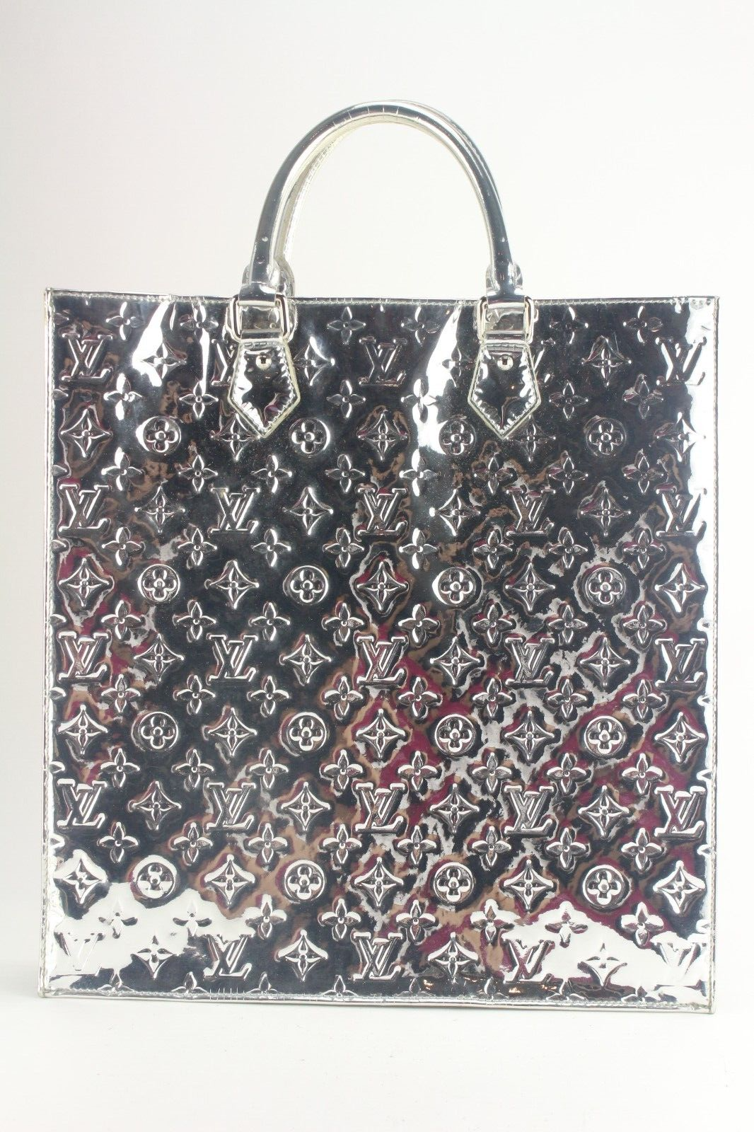 Louis Vuitton Metallic Silver Monogram Leather Miroir Sac Plat Bag Louis  Vuitton