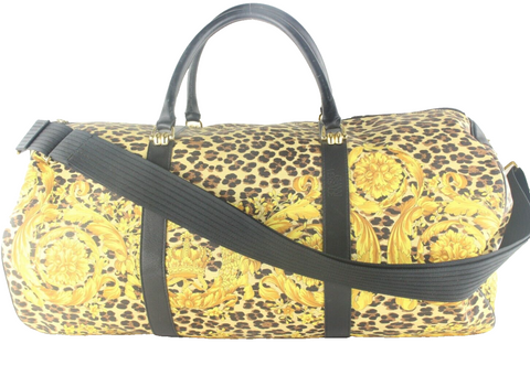 Versace Large Baroque Yellow x Black Duffle with Strap 4VER119K