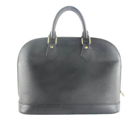 Louis Vuitton Black Epi Alma PM Leather Satchel Handbag 5LV1023K