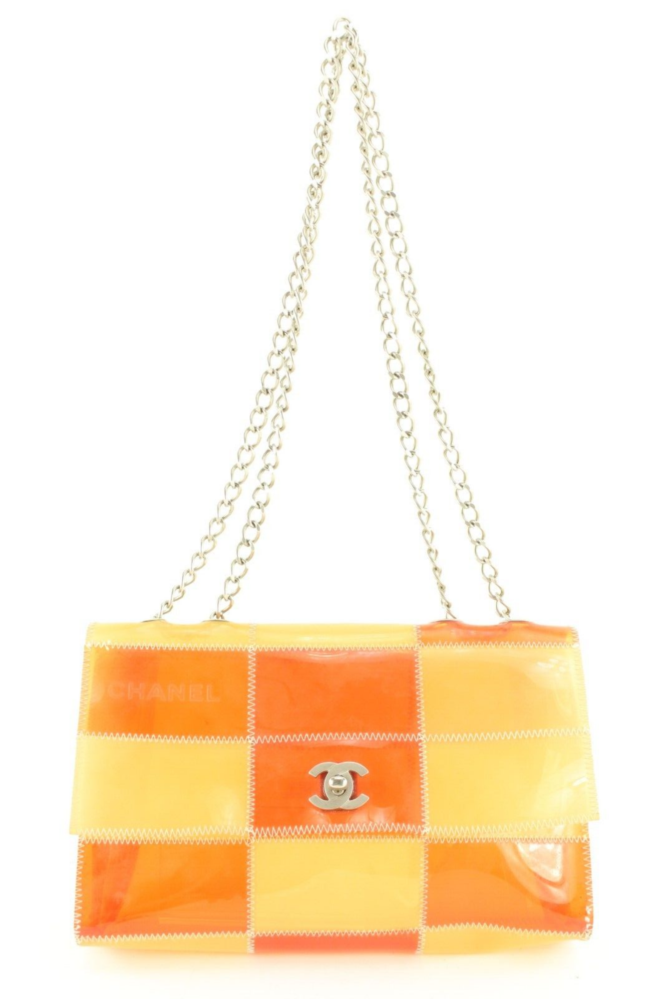 Chanel Clear Patchwork Classic Flap SHW Chain Bag