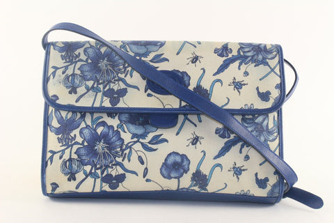 Gucci Blue Fora Flap Bag Floral Flowers 6GK1129K