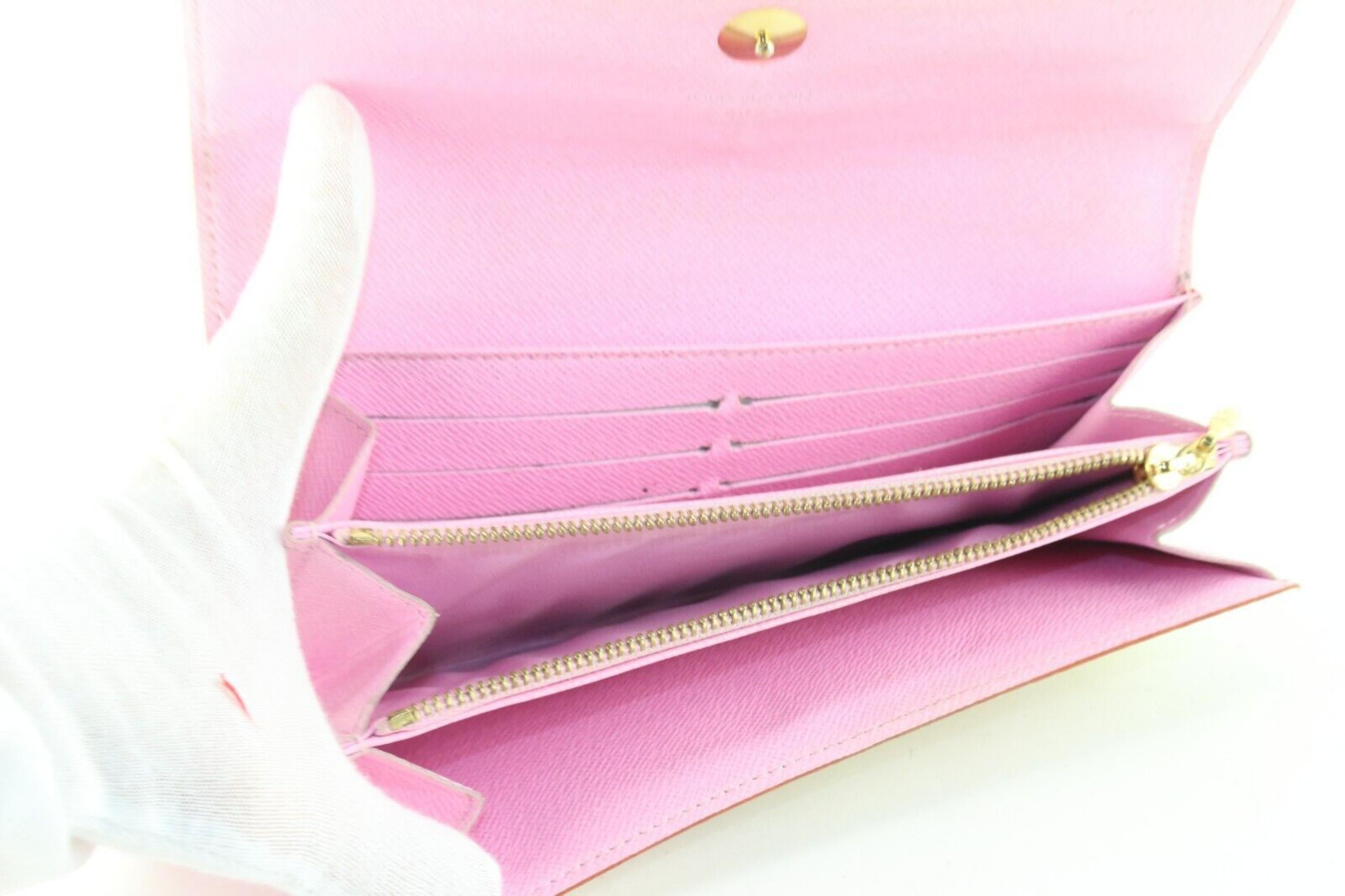 Louis Vuitton White Monogram Multicolor Sarah Flap Wallet Pink