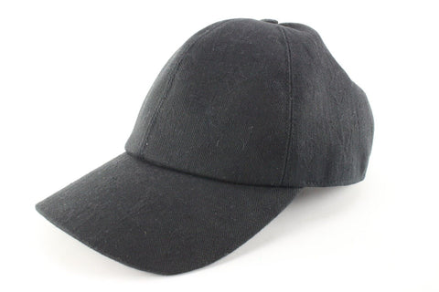 Louis Vuitton Size 60 Black Leather Monogram Shadow Cap Baseball Hat 123lv19