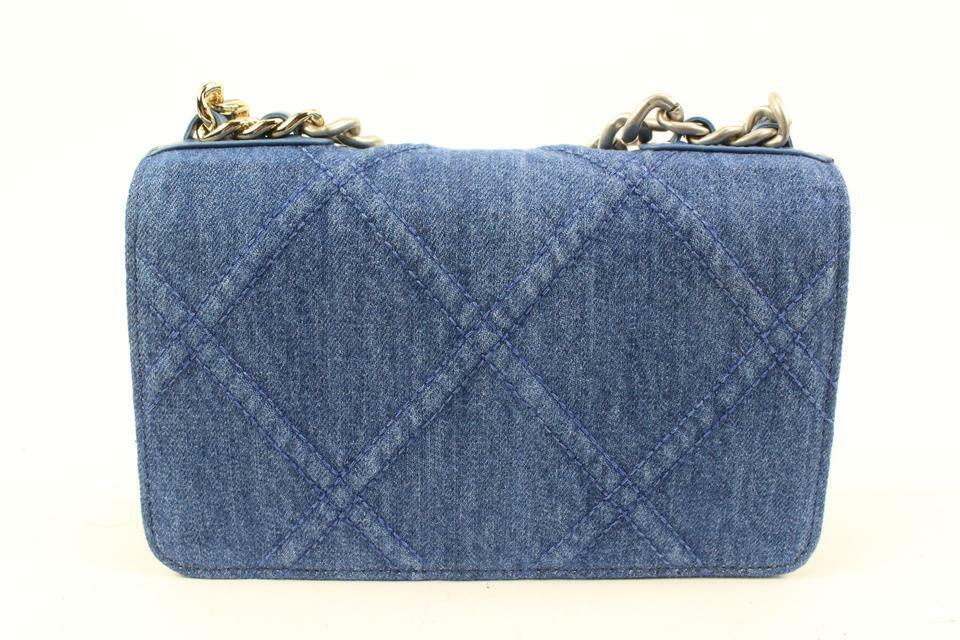 Chanel 22P Quilted Denim Wallet on Chain