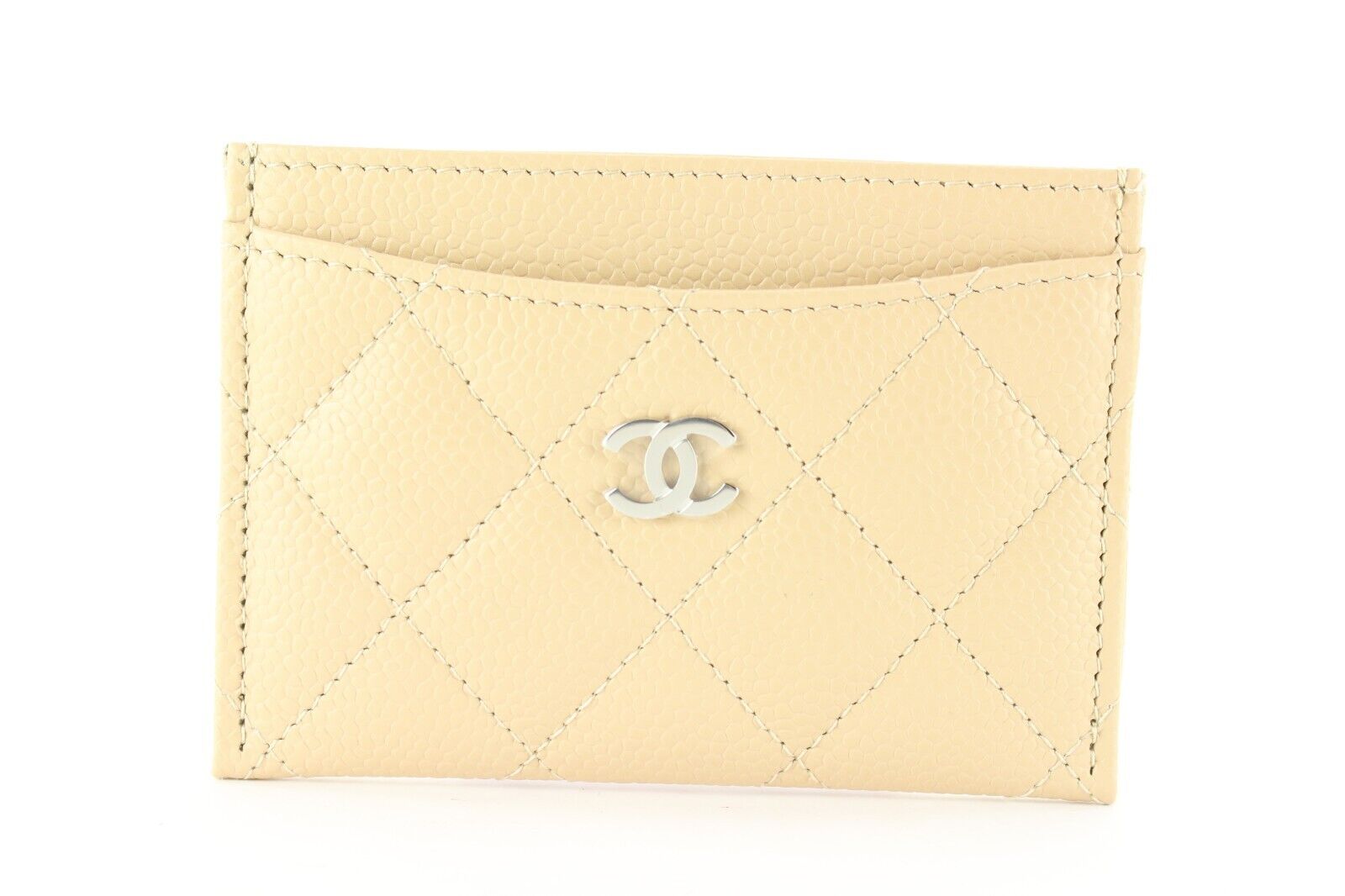 Chanel Beige Caviar Leather Card Holder