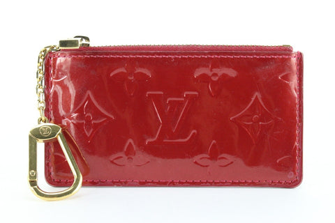 Louis Vuitton Dark Red Monogram Vernis Pochette Cles Key Pouch 1LVJ1108